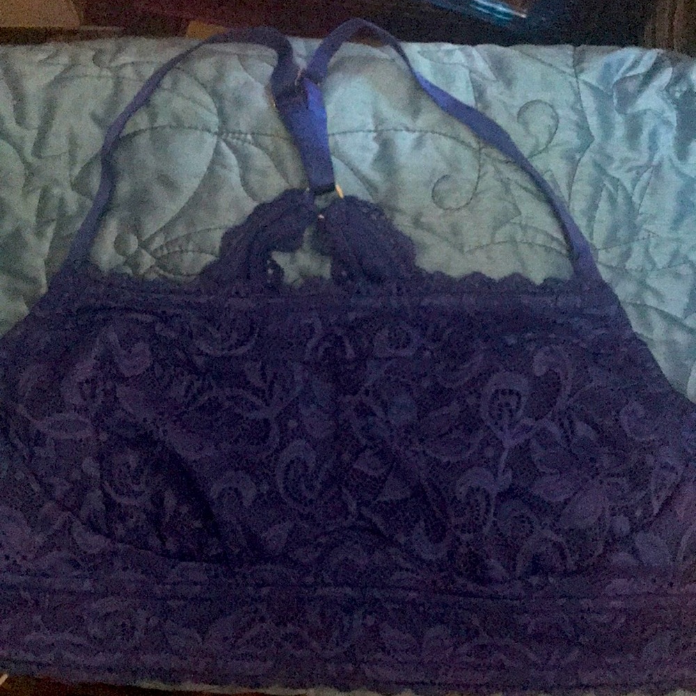 NWT Adore Me camisole Front cross back bra Blue 1X